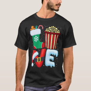 Camiseta Popcorn Lover - Pipoca Vestindo Santa Hat Christma