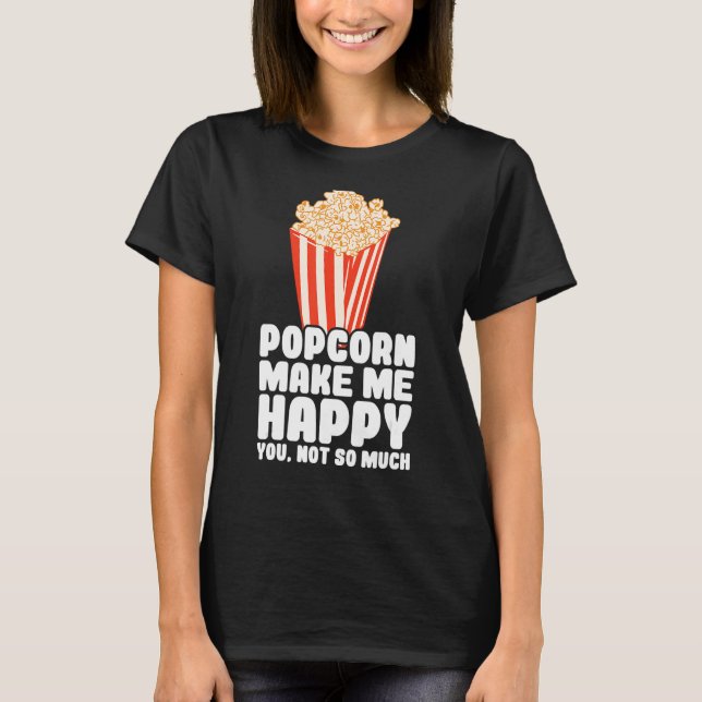 Camiseta Popcorn Me Faz Feliz Pipoca Milho (Frente)