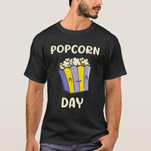 Camiseta Popcorn National Day Design Para Amantes De Pipoca