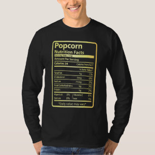 Camiseta Popcorn Nutrition Facts Comida para Ação de Graças