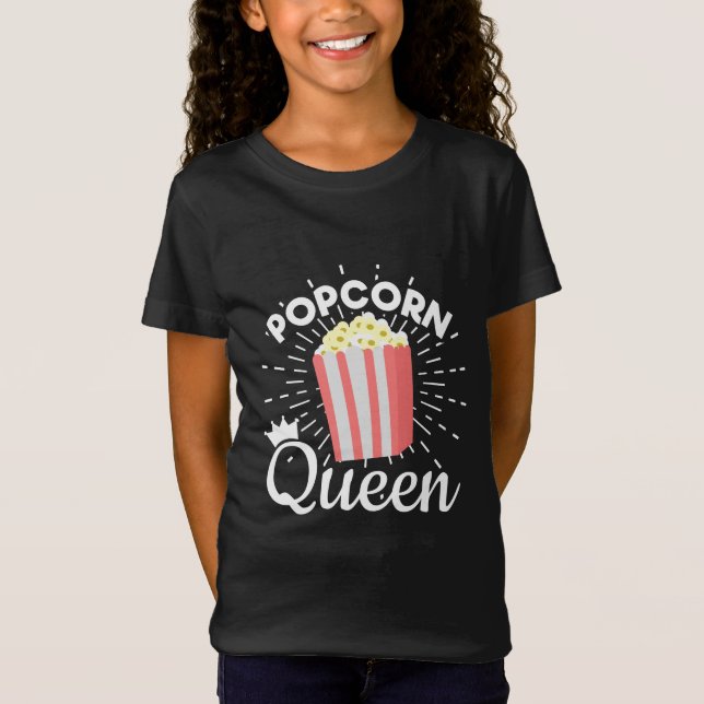 Camiseta Popcorn Queen Women Movie Lover Pipoca (Frente)