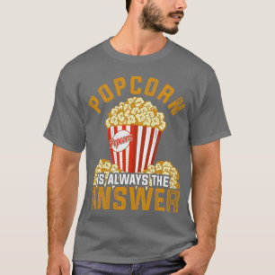 Camiseta Popcorn Sempre Responde Filmes Amigos de Pipocas