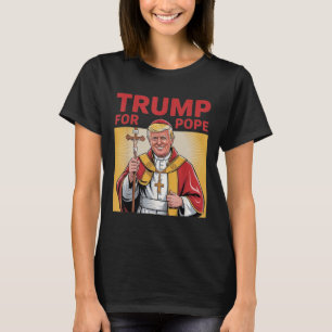 Camiseta Pope Trump Funny Trump Vaticano Christian Retro Ch