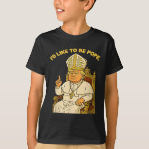 Camiseta Pope Trump Funny Trump Vaticano Christian Retro Ch