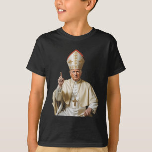Camiseta Pope Trump Funny Trump Vaticano Christian Retro Ch