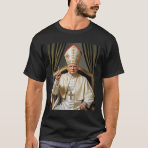 Camiseta Pope Trump Funny Trump Vaticano Christian Retro Ch