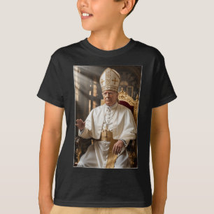 Camiseta Pope Trump Funny Trump Vaticano Christian Retro Ch