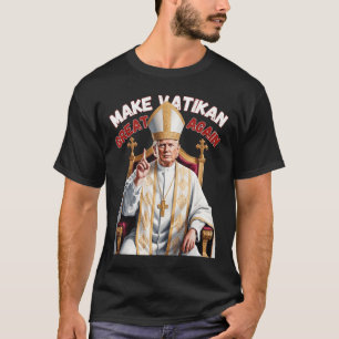 Camiseta Pope Trump Funny Trump Vaticano Christian Retro Ch