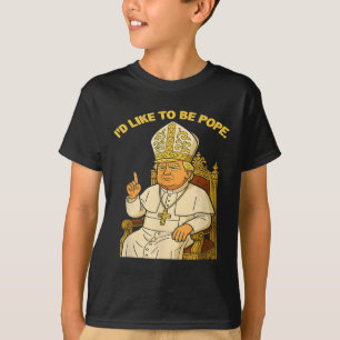 Camiseta Pope Trump Funny Trump Vaticano Christian Retro Ch