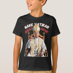 Camiseta Pope Trump Funny Trump Vaticano Christian Retro Ch