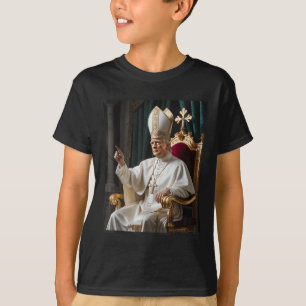Camiseta Pope Trump Funny Trump Vaticano Christian Retro Ch