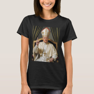 Camiseta Pope Trump Funny Trump Vaticano Christian Retro Ch
