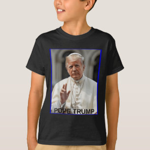 Camiseta Pope Trump Funny Trump Vaticano Christian Retro Ch