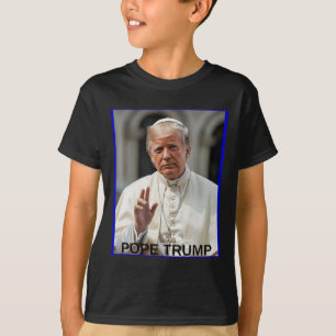 Camiseta Pope Trump Funny Trump Vaticano Christian Retro Ch