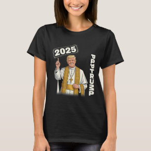 Camiseta Pope Trump Funny Trump Vaticano Christian Retro Ch