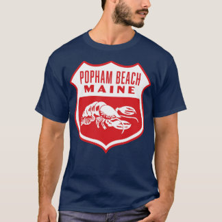 Camiseta Popham Beach Maine Retro Shield White