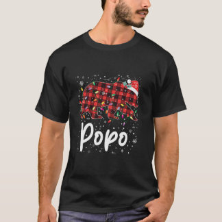 Camiseta Popo Bear Vermelho Xadrez Natal Pajama Feliz Natal