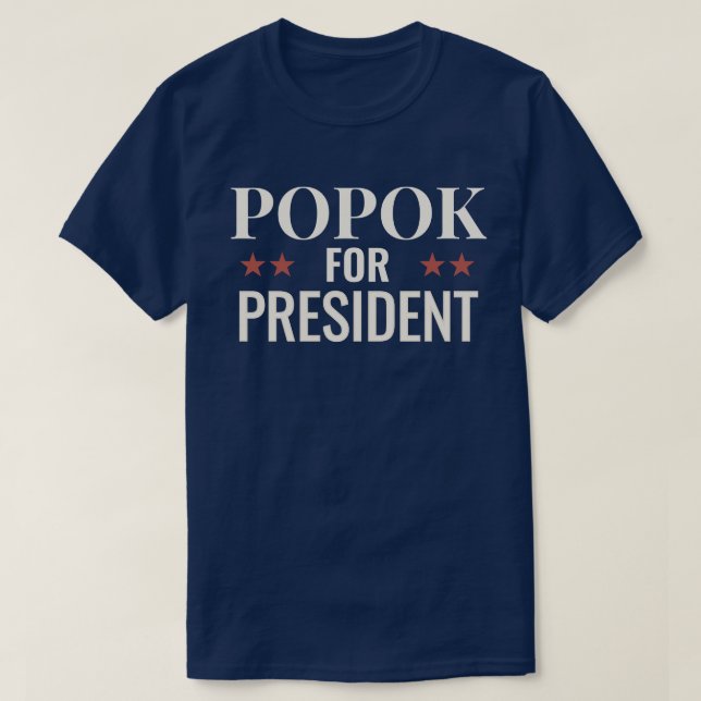 Camiseta Popok para Presidente ★ Apoiado por Crispy Campaig (Frente do Design)