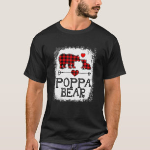 Camiseta Poppa Bear Christmas Pajama Red Xadrez Buffalo Fam