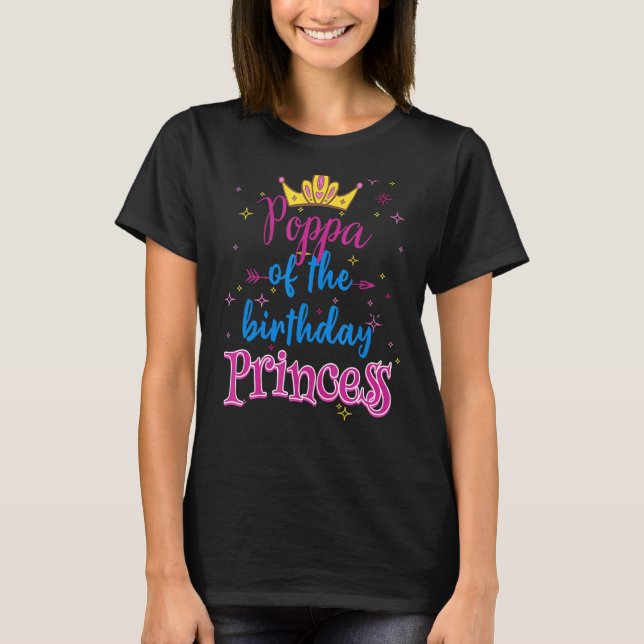Camiseta Poppa Da Princesa De Aniversário Que Corresponde À (Frente)