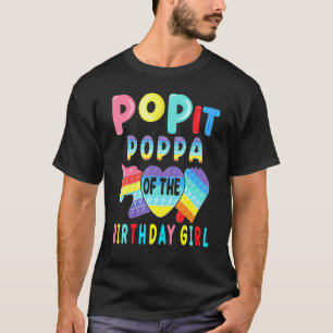 Camiseta Poppa Da Rapariga De Aniversário Pop It Unicorn Bi