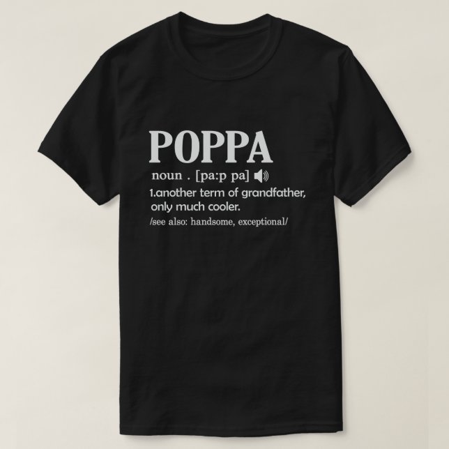 Camiseta Poppa Definição Engraçada Significa Legal Oferta D (Frente do Design)
