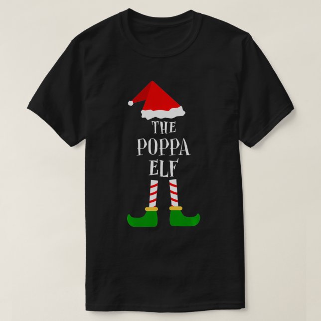 Camiseta Poppa Elf Natal Pajama Correspondendo Presentes Fa (Frente do Design)