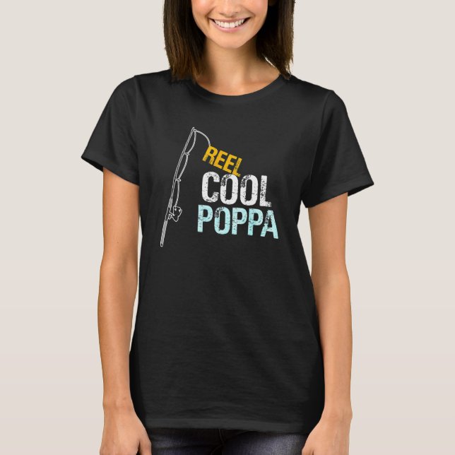 Camiseta Poppa  From Granddaughter Grandson Reel Cool Poppa (Frente)