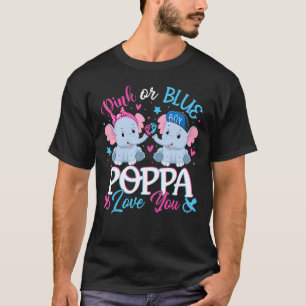 Camiseta Poppa Rosa Ou Azul Te Ama Elefantes Sexo De Bebê
