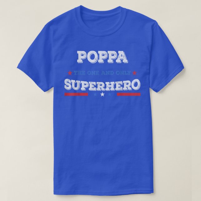 Camiseta Poppa Superdad superhero superdad father hero star (Frente do Design)