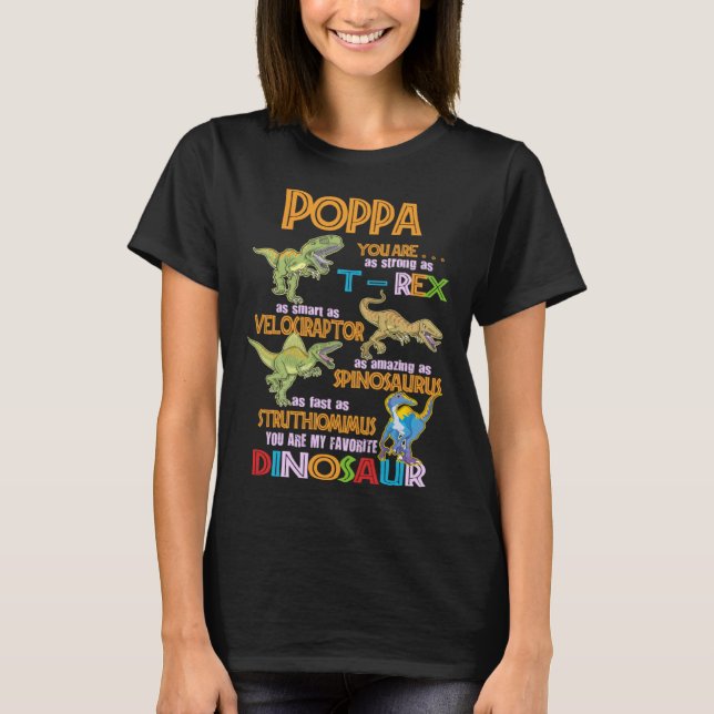 Camiseta Poppa You Are My Favorite Dinosaur Rex Fathers Day (Frente)