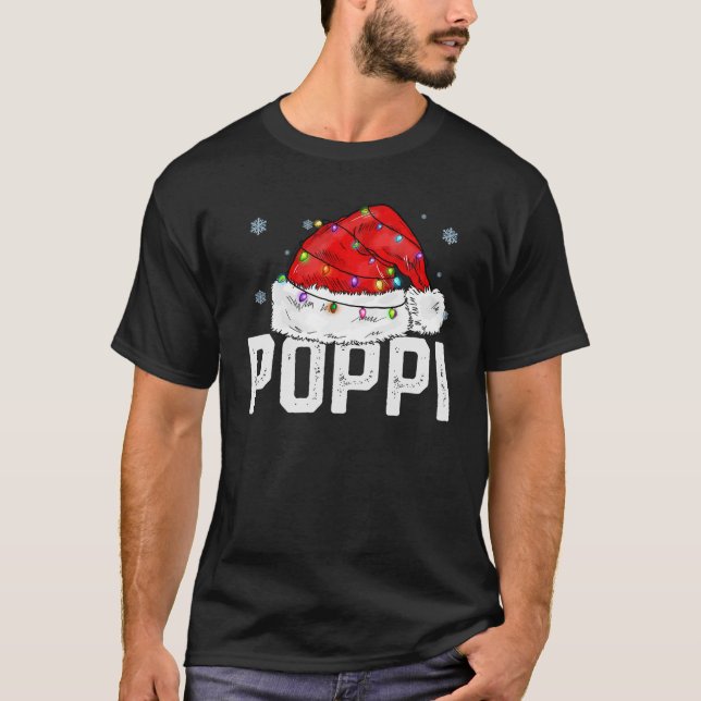 Camiseta Poppi Claus Funny Família Xmas Correspondendo Vovô (Frente)