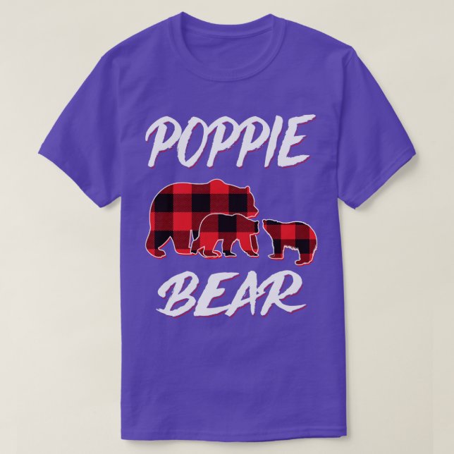Camiseta Poppie Bear Vermelho Xadrez Natal Pajama Correspon (Frente do Design)