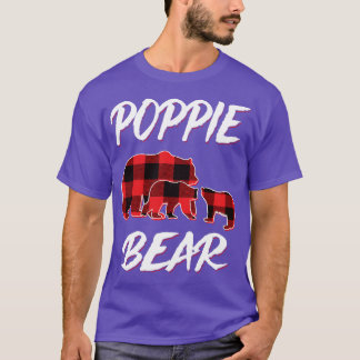 Camiseta Poppie Bear Vermelho Xadrez Natal Pajama Correspon