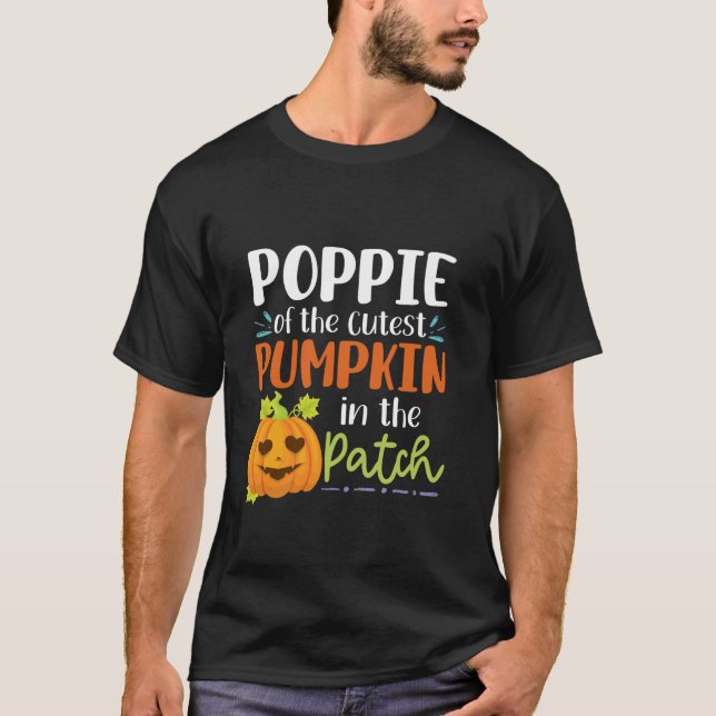 Camiseta Poppie Da Pumpkin Mais Justa No Hallowee Do Patch (Frente)
