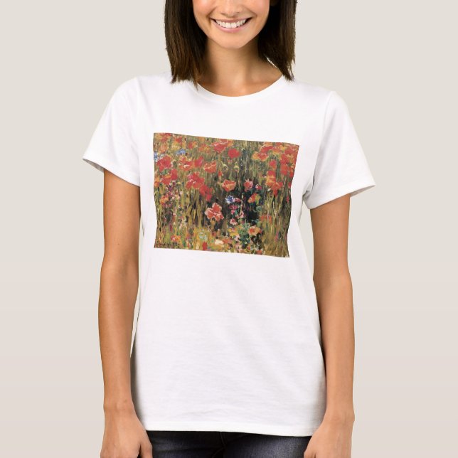 Camiseta Poppies de Robert Vonnoh, Impressionismo Vintage (Frente)