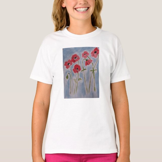 Camiseta Poppies Vermelhos Selvagens (Frente)