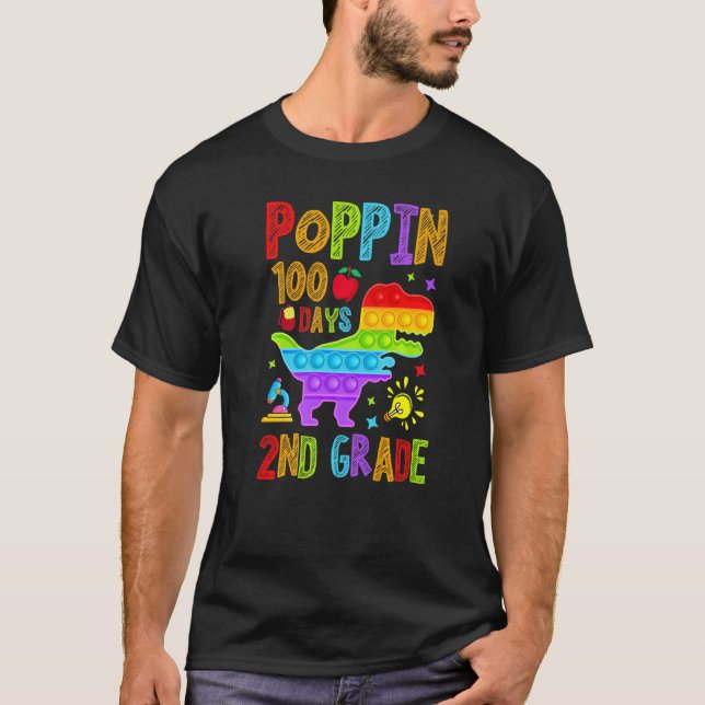 Camiseta Poppin 100 Days 2nd Grade Primary School Kid Eleme (Frente)