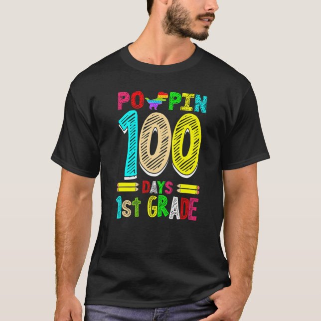 Camiseta Poppin 100 Dias 1rua Grau Dinossauro Primário (Frente)