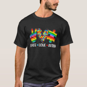 Camiseta Poppin Autism Awarse Paz Amor Autismo Fidget T