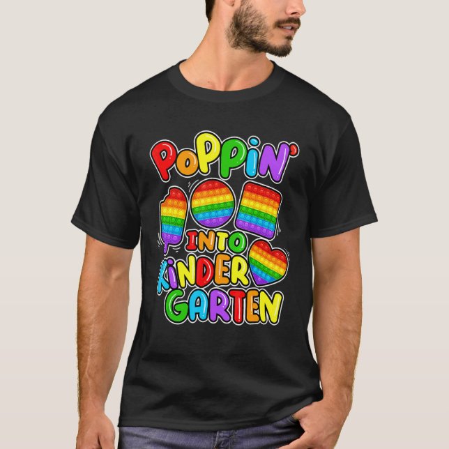 Camiseta Poppin Into Kindergarten Cool Simple Shape Pop It (Frente)