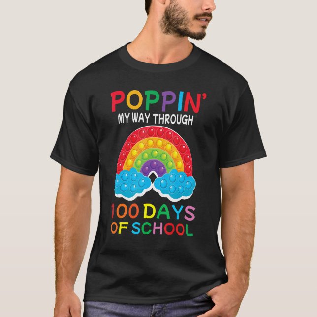 Camiseta Poppin' my way through 100 days of school (Frente)