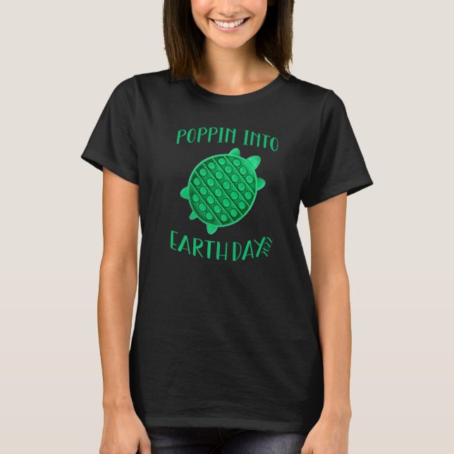 Camiseta Poppin Na Terra Dia 2022 Turtle Pop Push Fidget (Frente)
