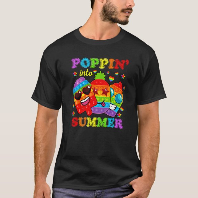 Camiseta Poppin No Verão Do Último Dia De Estudo De Profess (Frente)