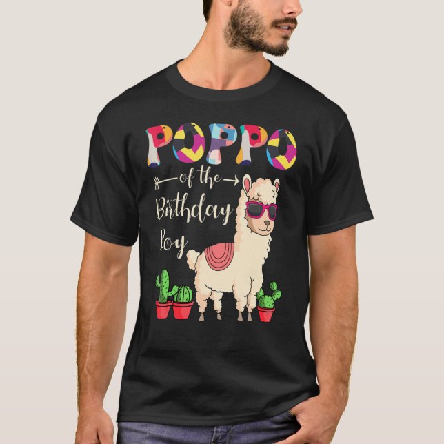 Camiseta Poppo Do Aniversário Garoto Lama Celebra (Frente)