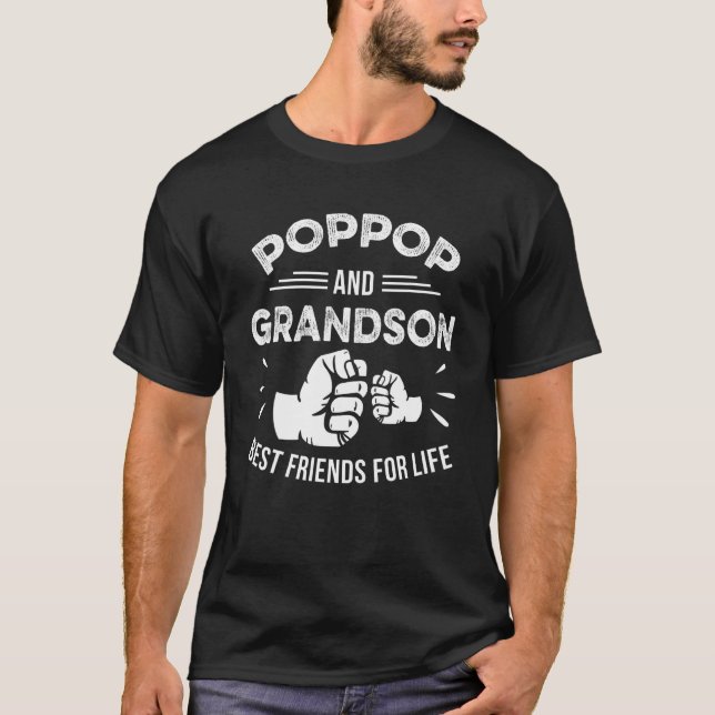 Camiseta Poppop e neto que se bate com o primeiro batente m (Frente)