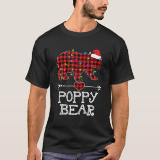 Camiseta Poppy Bear Christmas Pajama Red Xadrez Buffalo Fam
