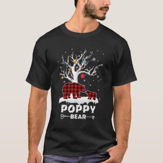 Camiseta Poppy Bear Pajama Red Xadrez Buffalo Familiar Pres