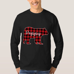 Camiseta Poppy Bear Red Xadrez Familiar Correspondendo ao N