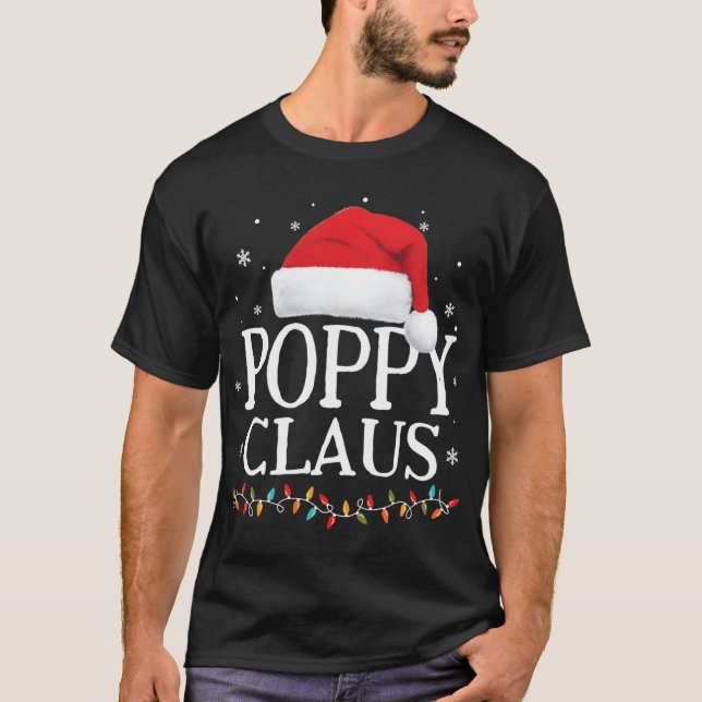 Camiseta Poppy Claus Família Natal Correspondendo Papais no (Frente)